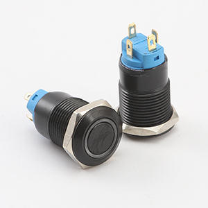 16mm metal push button switch with power symbol lighting