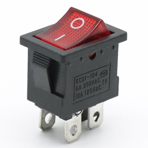 KCD1-201 Rocker Switch AC 6A/125V 10A/250V DPST 4 Pins 2 Position ON/Off LED Light Illuminated Boat Rocker Switch Toggle