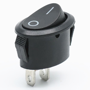 SPST ON/OFF MINI ROUND ROCKER SWITCH BLACK FOR 15MM HOLE 2 POSITION 