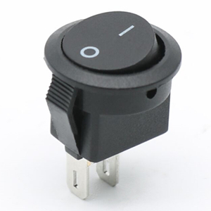 KCD6-11-101 mini round rocker switch mounting hole 15mm on off power switch 2 gear 2Pin black