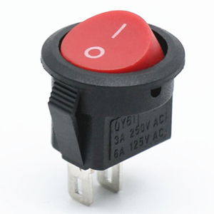KCD6-11-101 mini round rocker switch mounting hole 15mm on off power switch 2 gear 2Pin black