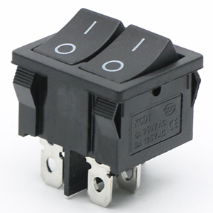 KCD5-201 Power Switch Rocker Push Button Snap Action Miniature Micro Switch 2 Button 4 Pin 6A 250V AC Rocker Switch