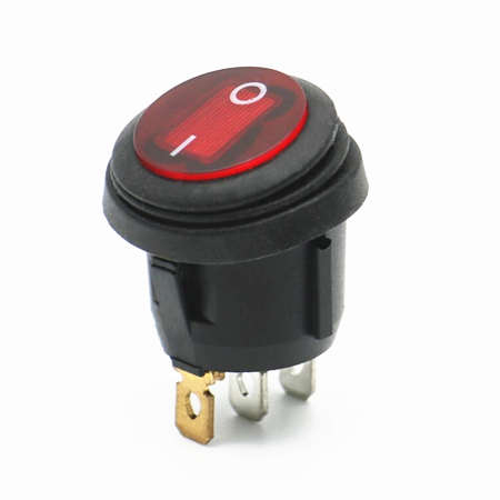 KCD1-101/N WATERPROOF -2 Waterproof ON OFF 1 pole round mini rocker switch rated 10A 12V with 1-0 symbol on switch