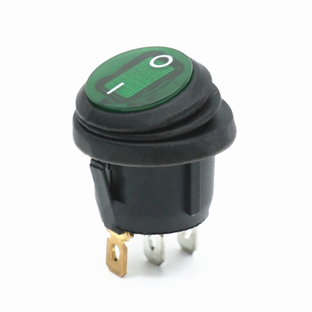 KCD1-101/N WATERPROOF -2 Waterproof ON OFF 1 pole round mini rocker switch rated 10A 12V with 1-0 symbol on switch