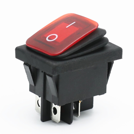 KCD4-201/N WATERPROOF Waterproof Rocker Switch 4Pins 20A 125V 16A 250V Push Button Switches with LED KCD4 Red