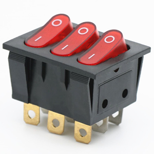 KCD3-303/N 9 Pin Red Button Rocker Switch KCD3-303 15A 250V 3 Way KCD4 On-Off Rocker Power Switches 40x34mm