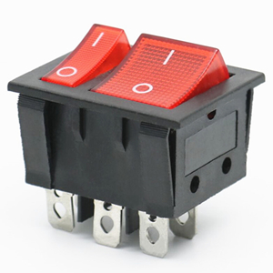 KCD3-303/N 9 Pin Red Button Rocker Switch KCD3-303 15A 250V 3 Way KCD4 On-Off Rocker Power Switches 40x34mm