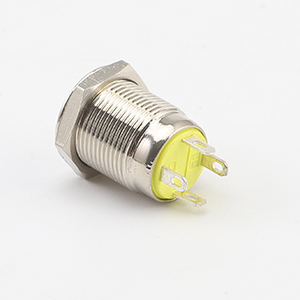 24V Push Button Switch with Blue LED Ring - Momentary