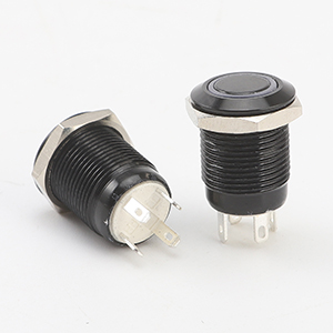 12MM self-locking ring-shaped oxide black normally open waterproof and rust-proof metal button ring power supply