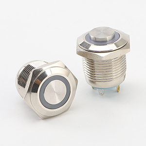 Waterproof IP67 12V LED Illuminated Momentary Metal on off Stainless Steel Push Button Switch