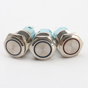 LED ring Waterproof Momentary Stainless Steel Metal Push Button Switch 250V 3A 1NO SPST