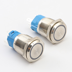 16MM Latching Push Button Switch 12V Angel Eye LED Waterproof Stainless Steel Round Self Locking