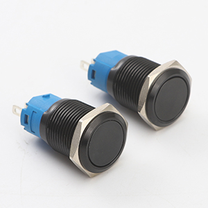 16mm Latching Push Button Switch 12V DC On Off Black Shell with Wire Socket Plug Self-Locking (Blue/Black Shell)