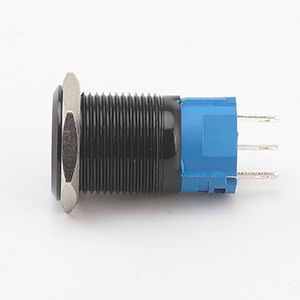 16mm Latching Push Button Switch 12V DC On Off Black Shell with Wire Socket Plug Self-Locking (Blue/Black Shell)