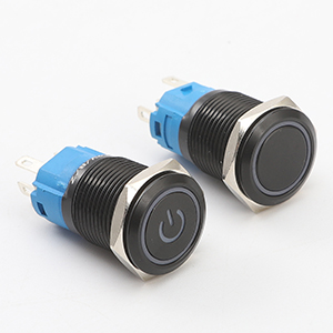 Latching Push Button Switch 12V Pushbutton Switch Blue LED 12 Volt Push Button Switch Metal Waterproof ON Off Switch 16mm