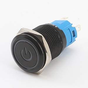 Latching Push Button Switch 12V Pushbutton Switch Blue LED 12 Volt Push Button Switch Metal Waterproof ON Off Switch 16mm