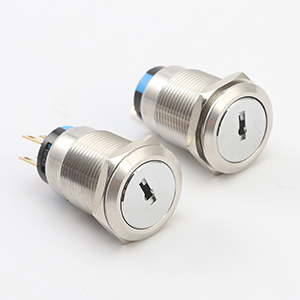 19mm Waterproof Latching Push Button Toggle Switch 12V DC Ring LED Metal 1NO1NC SPDT with Wire Socket Plug Self-Locking