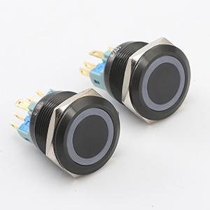 22mm Latching Push Button Switch 12V Angel Eye LED Waterproof Aluminum Alloy Round Self-Locking