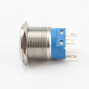 22mm Push Button Switch 15A 24V Latching Momentary 2NO DPST Angel Eye LED Stainless Steel Round Self-Locking