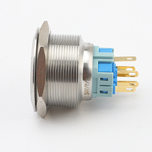 30mm IP68 Latching Push Button Switch 1.18'' Install Size Stainless Steel Head 2NO pre-Wired Green Led Round Button